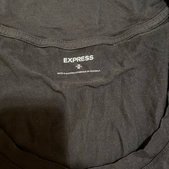 EXPRESS Womens Tee Shirt Lion Stars Stripes Studs Medium High Low Hem Cut Flag - Picture 8 of 8